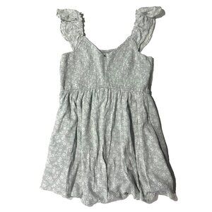 Hollister Romper Dress XL Green Ditzy Floral Y2K Babydoll Milkmaid Fairycore 00s